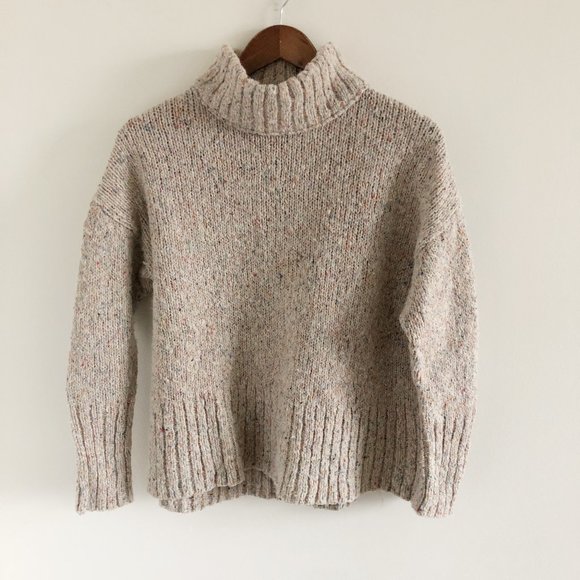 J. Crew Sweaters - J. Crew Confetti Yarn Mock Neck Sweater M Wool Silk Cotton Blend